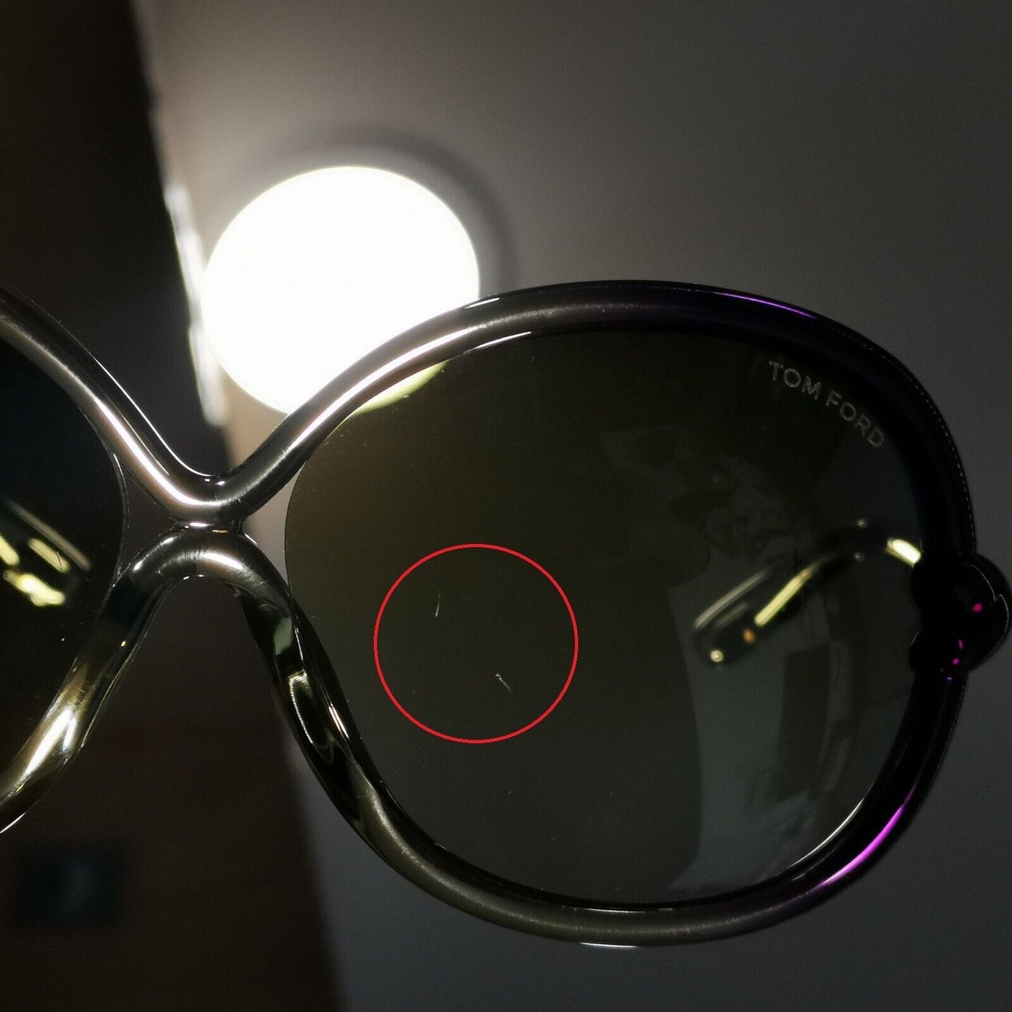 Tom Ford Oversized Sunglasses Knot Brown Gradient Purple TF 185 Sonja 95P 37809