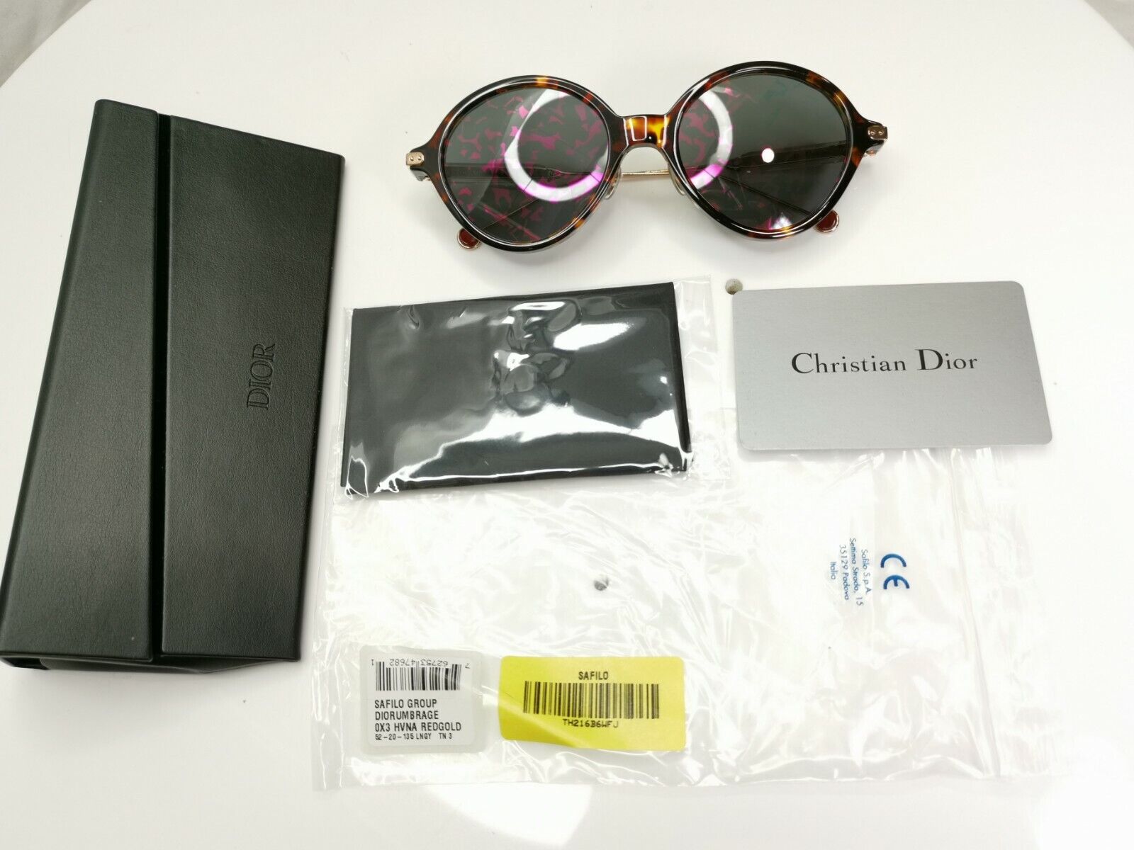 Authentic Dior Womens Sunglasses Round Umbrage Havana Brown Gold Mirror 0X3TN