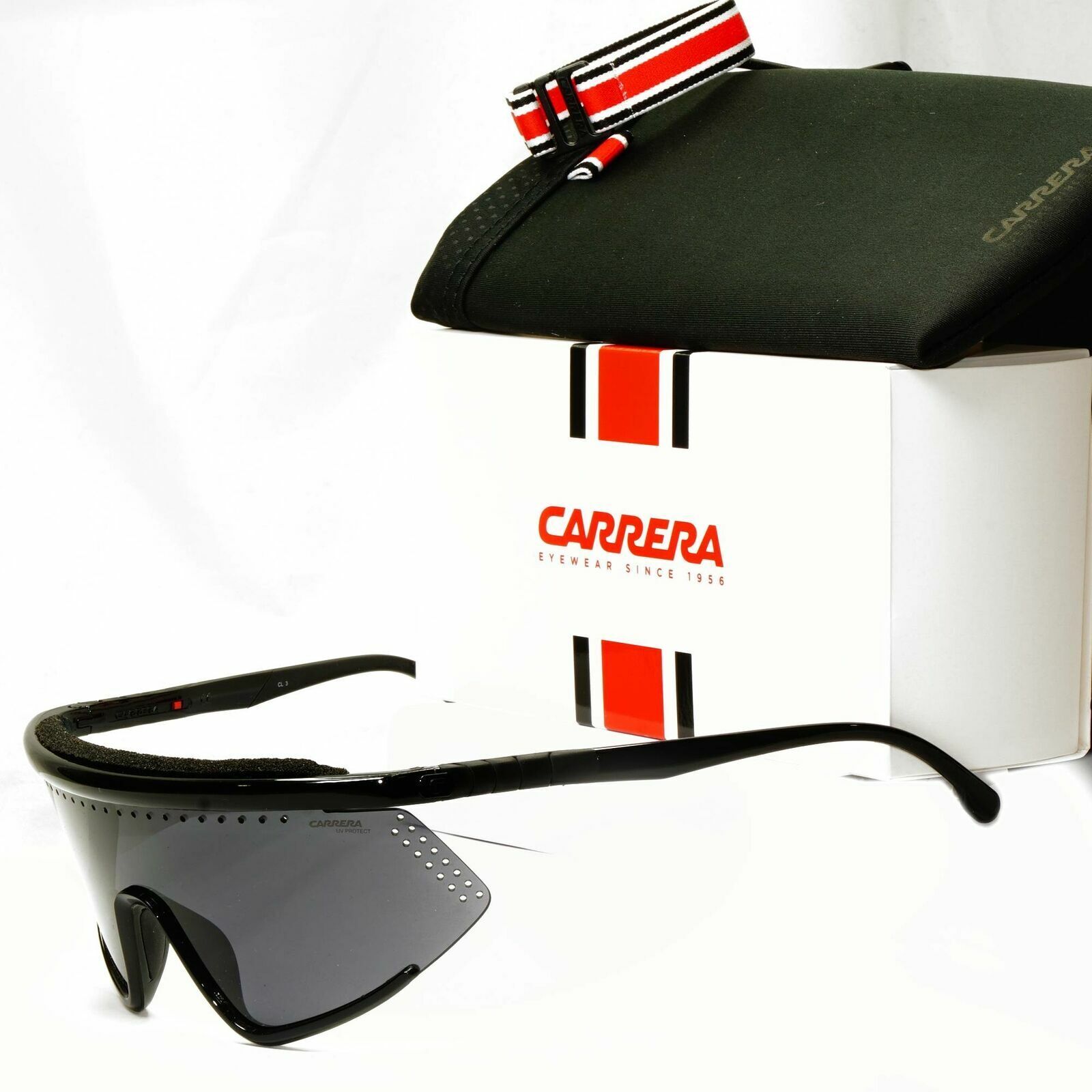 Carrera Black Shield Sunglasses Hyperfit 10 Designer Sport Cycling Visor 807IR