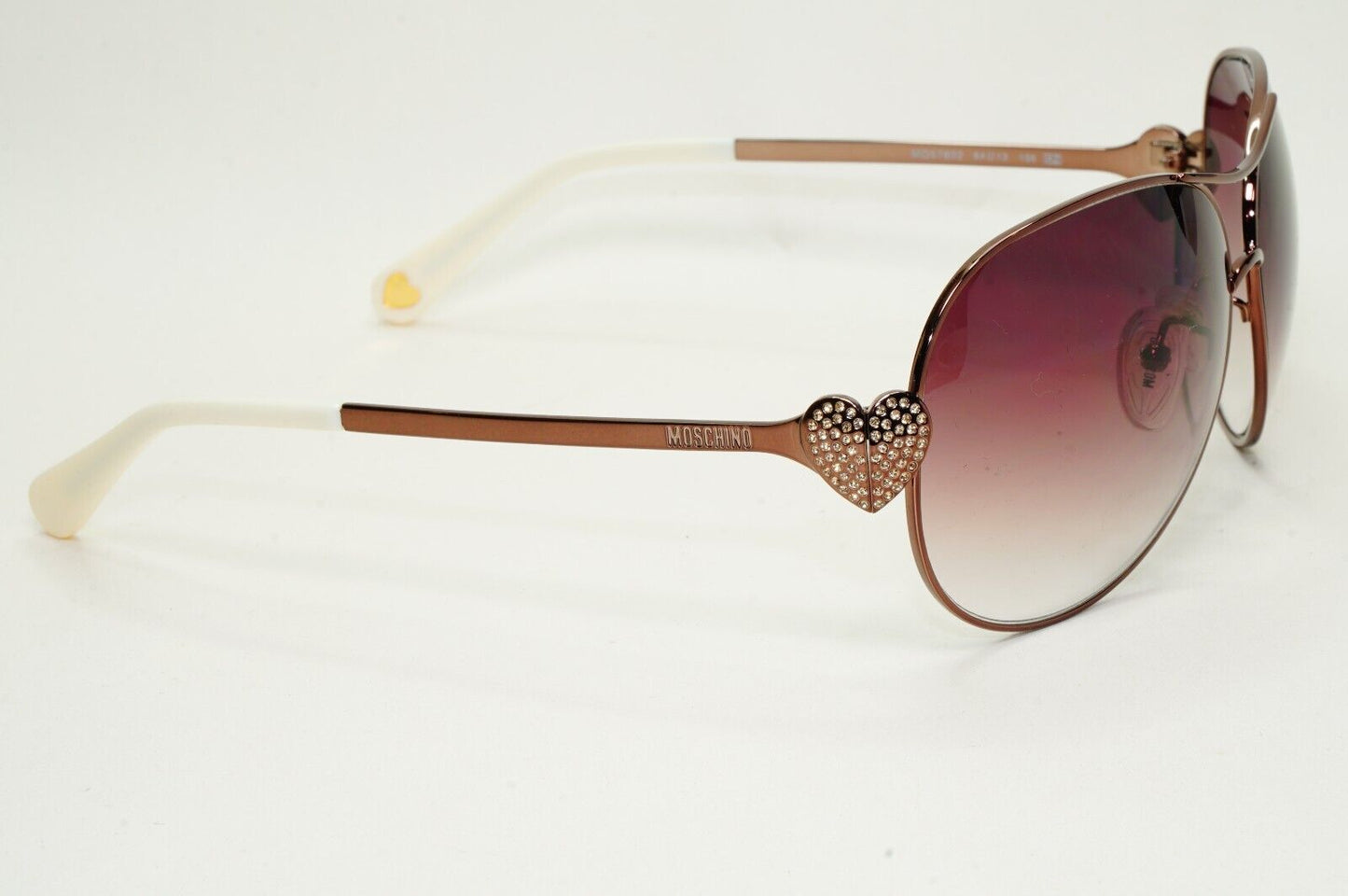 Moschino Sunglasses 2005 Vintage Brown Bronze Pilot Heart MO578 02 101124