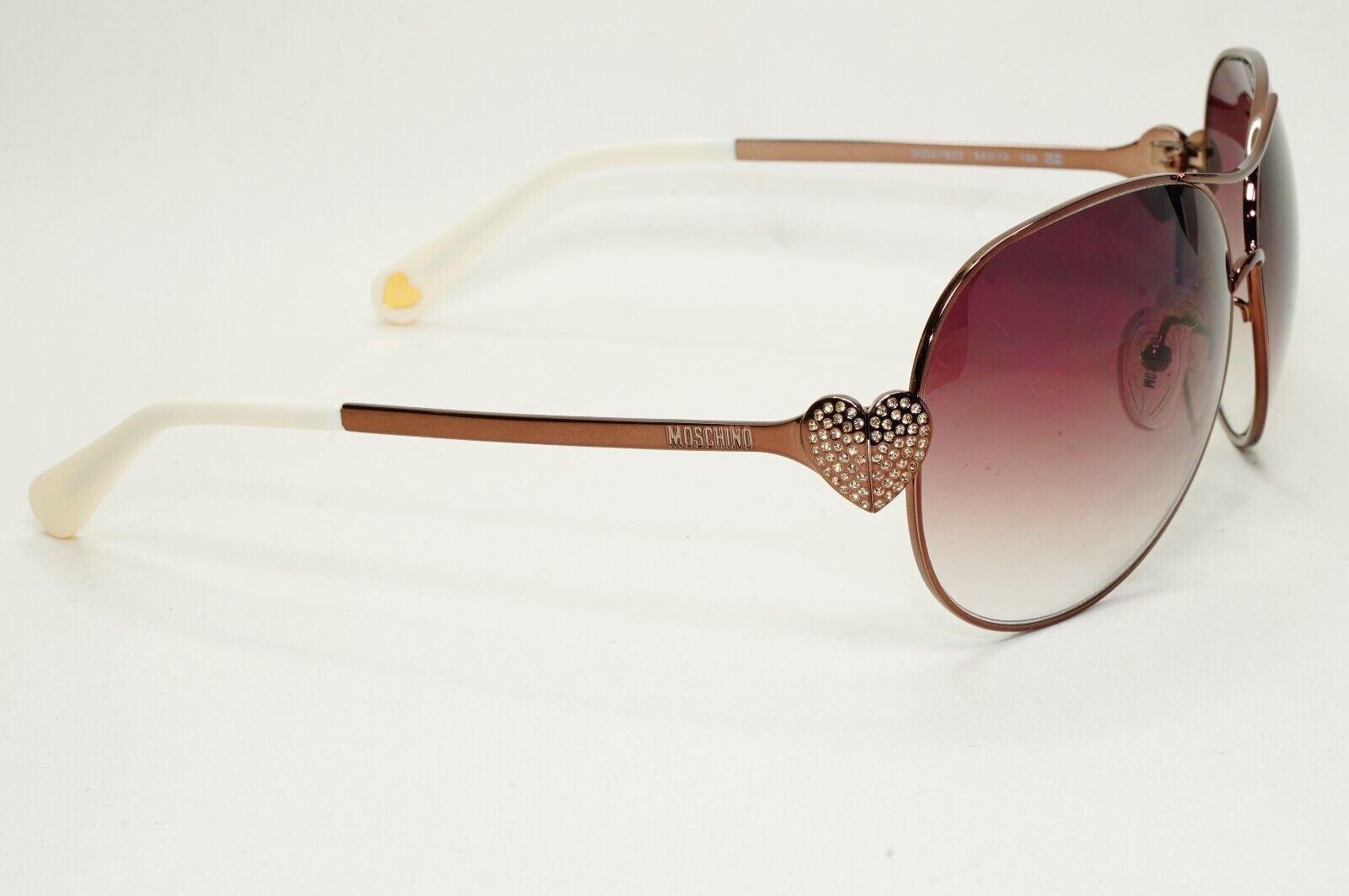 Moschino Sunglasses 2005 Vintage Brown Bronze Pilot Heart MO578 02 101124