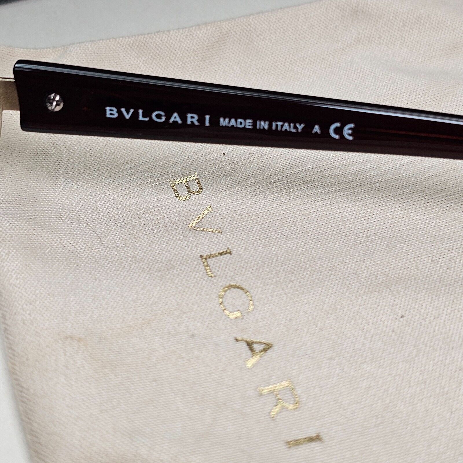 Bvlgari Sunglasses 2011 Vintage Brown Gold Crystal Square 6060-B 325/13 041124