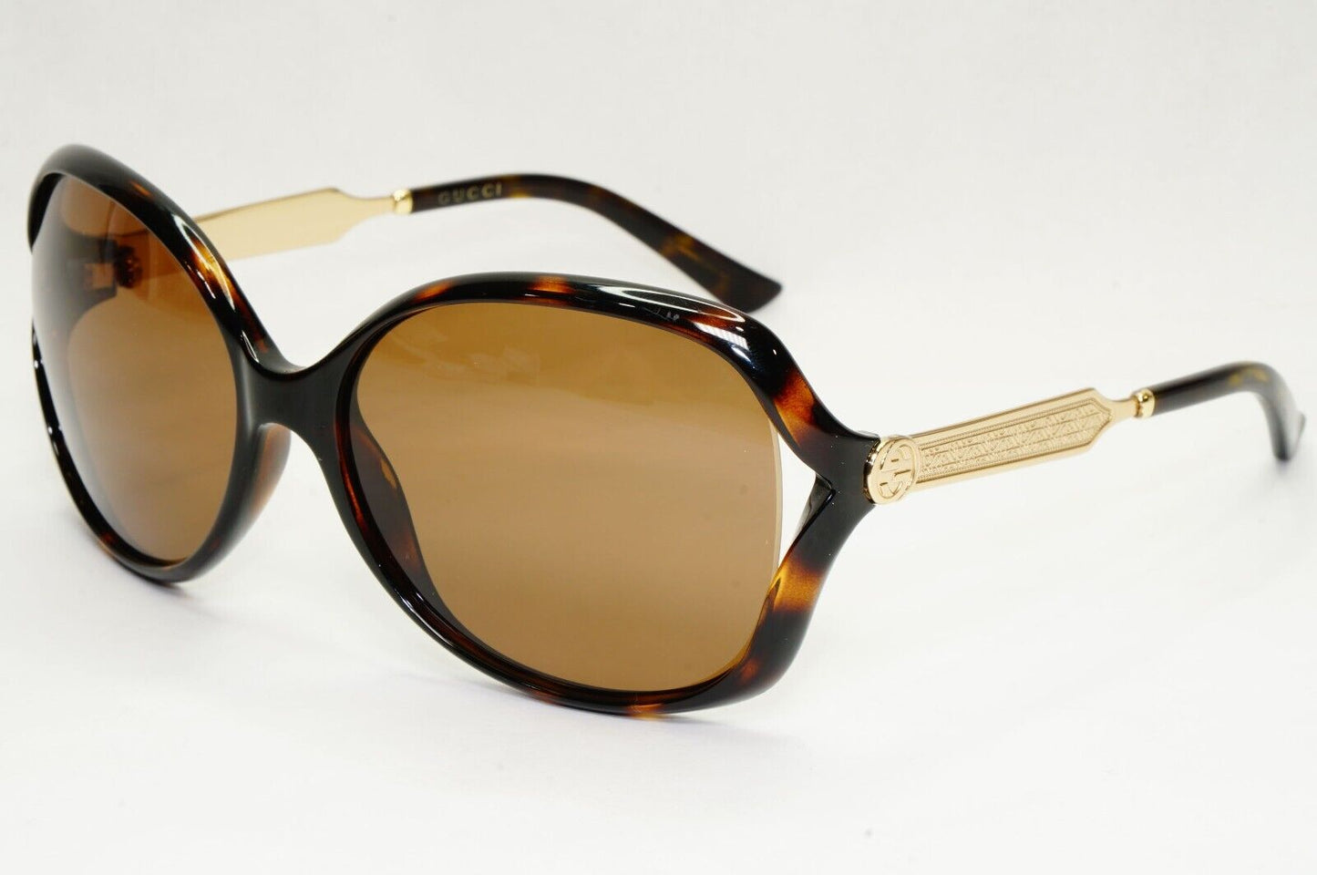 Gucci Sunglasses 2017 Gold Brown Tortoiseshell Square GG 0076S 003 60mm 051223