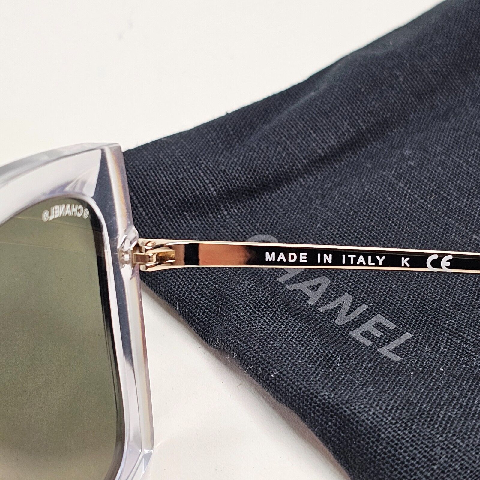 Chanel Sunglasses Gold Mirror Transparent Square 6051 c.660/T6 53mm [a]