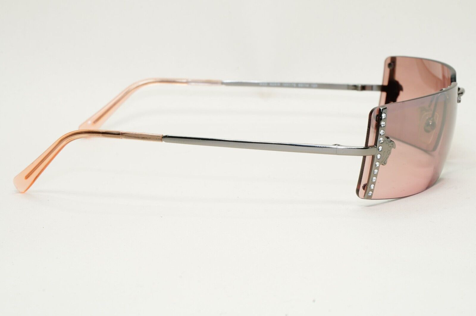 Versace Sunglasses 2003 Vintage Rimless Gunmetal Pink MOD N29/H 1001/7E 120824