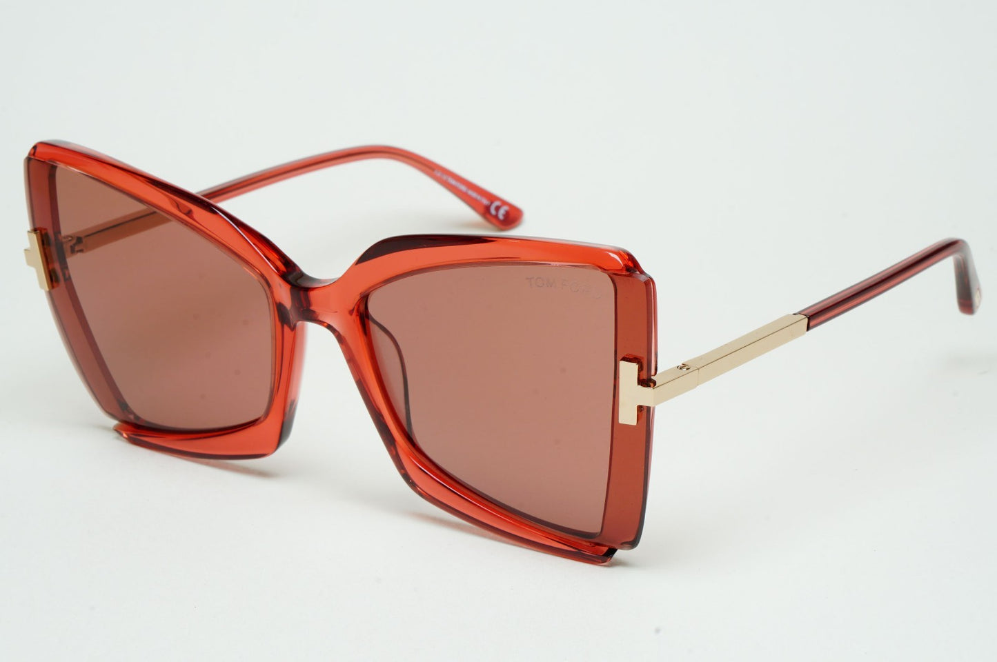 Tom Ford Sunglasses Gia Burgundy Transparent Brown Pink Square FT0766 TF 766 72Y