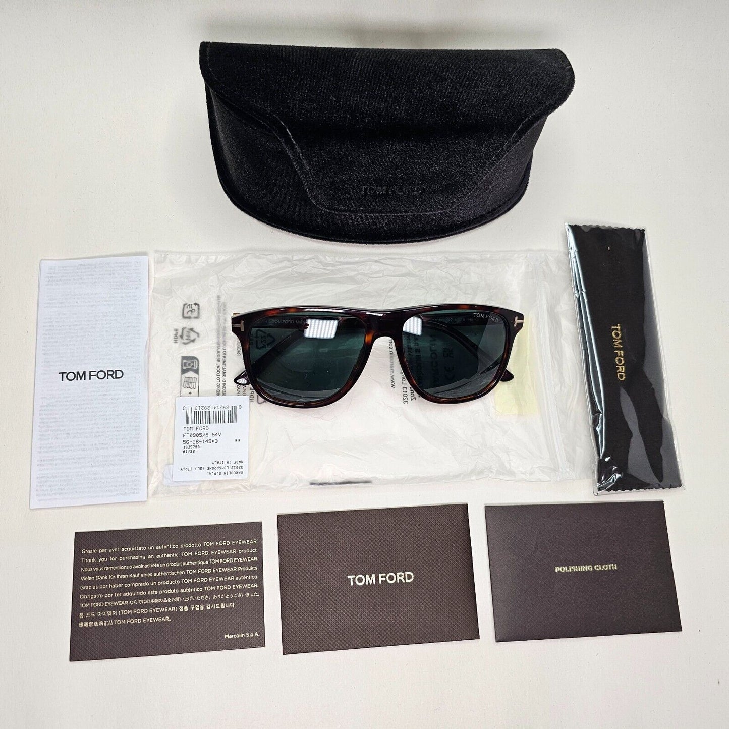 Tom Ford Sunglasses Joni Brown Green Havana Tortoise Square FT0905 TF 905 54V