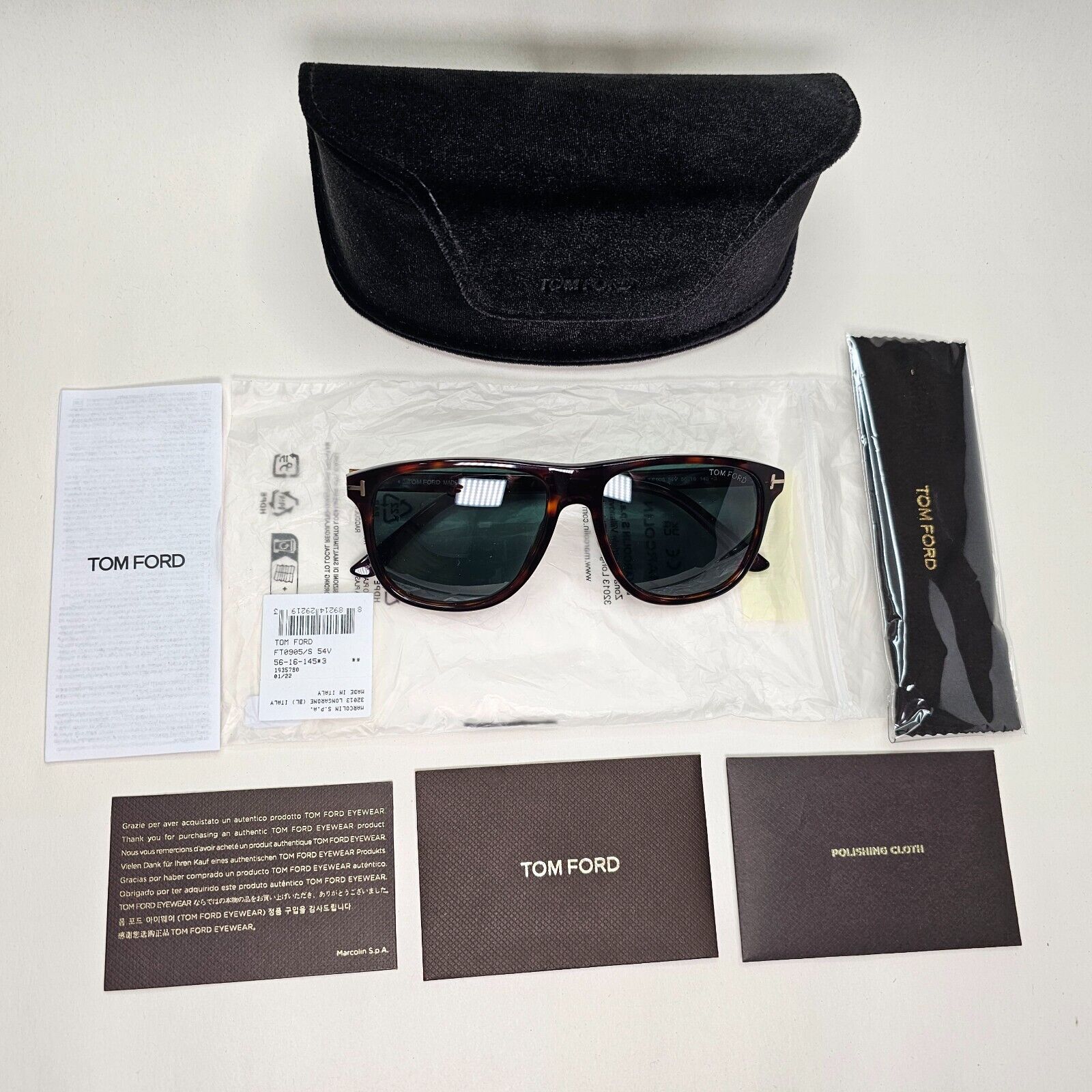 Tom Ford Sunglasses Joni Brown Green Havana Tortoise Square FT0905 TF 905 54V
