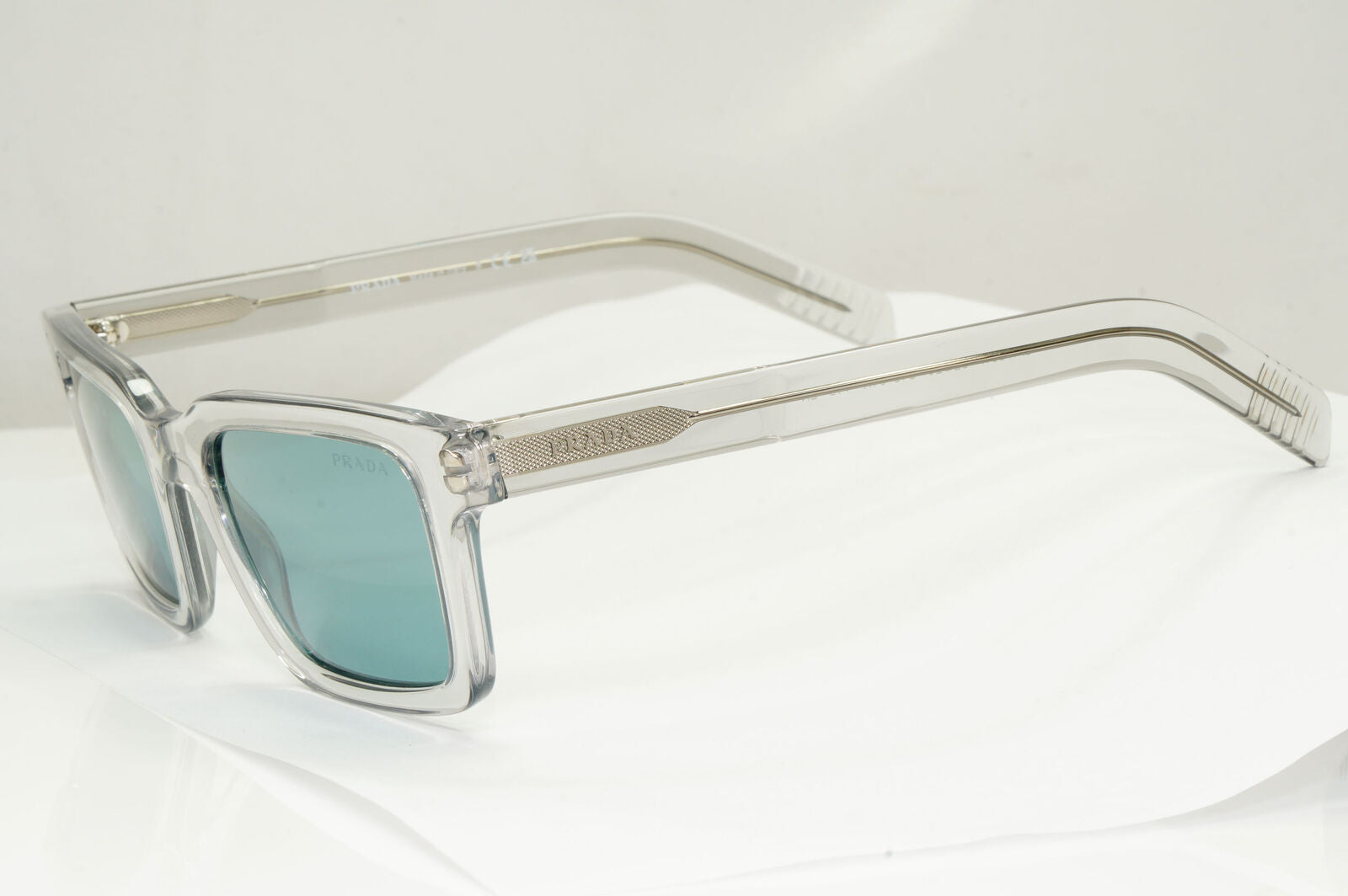Prada Sunglasses Transparent Grey Crystal Blue Mirror PR06WS SPR 06W U43-01A