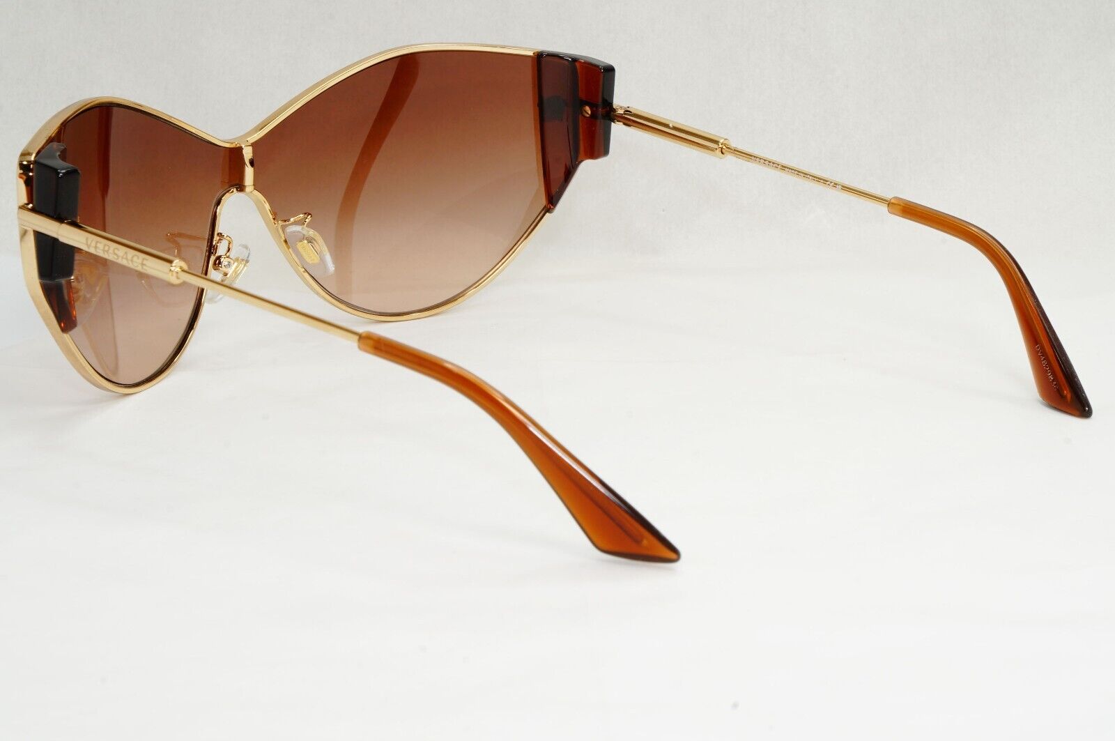 Versace Sunglasses Gold Brown Shield Gradient Metal MOD VE 2239 1002/13