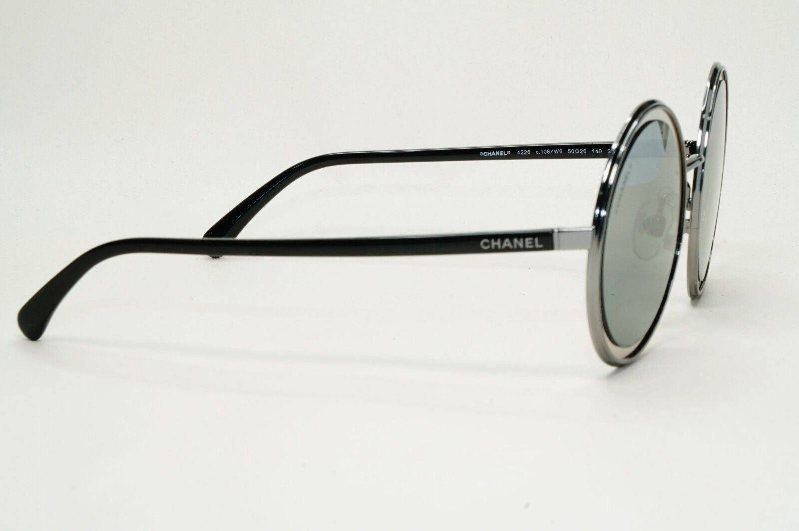 Chanel Sunglasses Round Mirror Grey Silver Black Circle 4226 c.108/W6 [a] 210924