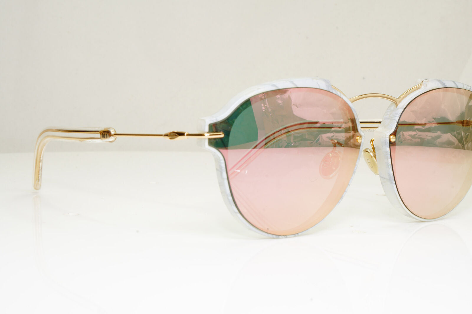 Authentic DIOR Womens Mirror Boxed Sunglasses Gold Square Eclat GBZ0J 29110