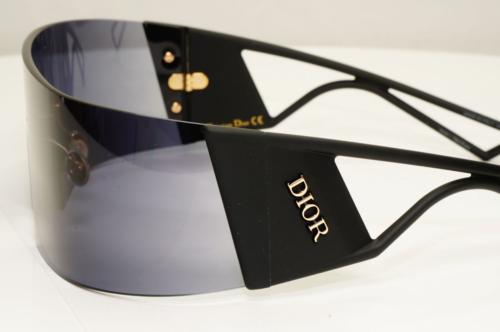 Dior Kaleidiorscopic Sunglasses Shield Visor Mask Black Grey Gold 003IR