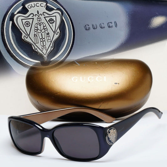 Gucci Sunglasses 2005 Vintage Dark Blue Black Square GG 3026/S OWB7V 56mm 060125