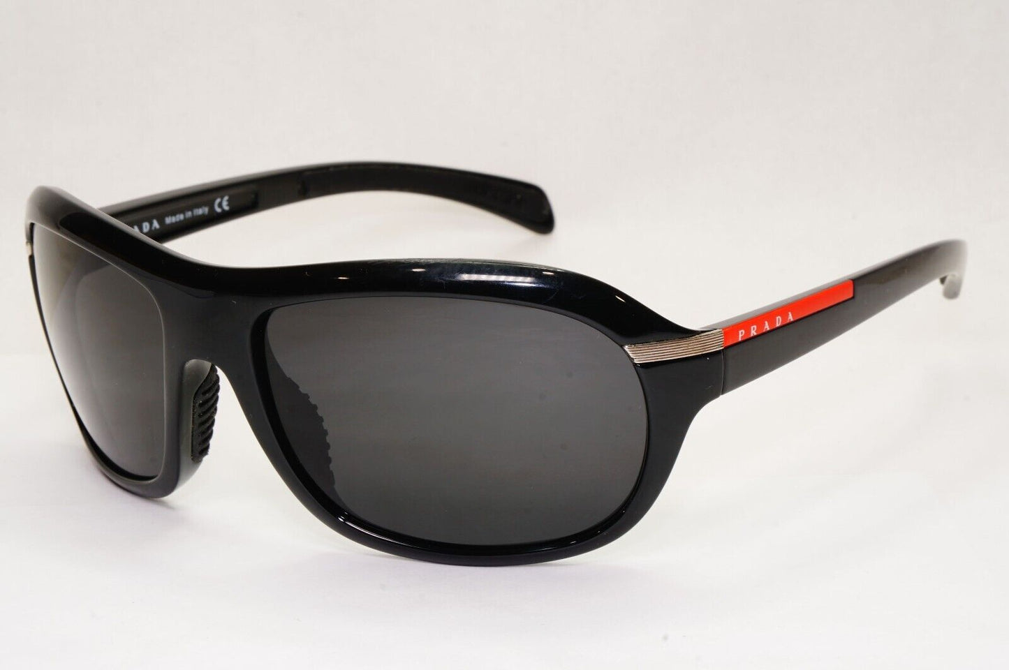 Prada Sunglasses 2007 Vintage Black Wrap Rossa PS04IS SPS 04I 1AB-3M1 111223