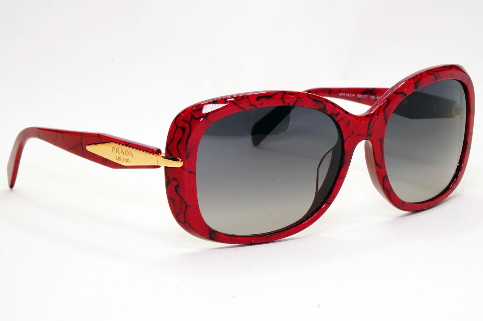 Prada Sunglasses Polarised Dark Red Etruscan Marble PR04ZS-F SPR 04Z-F 15D-5W1