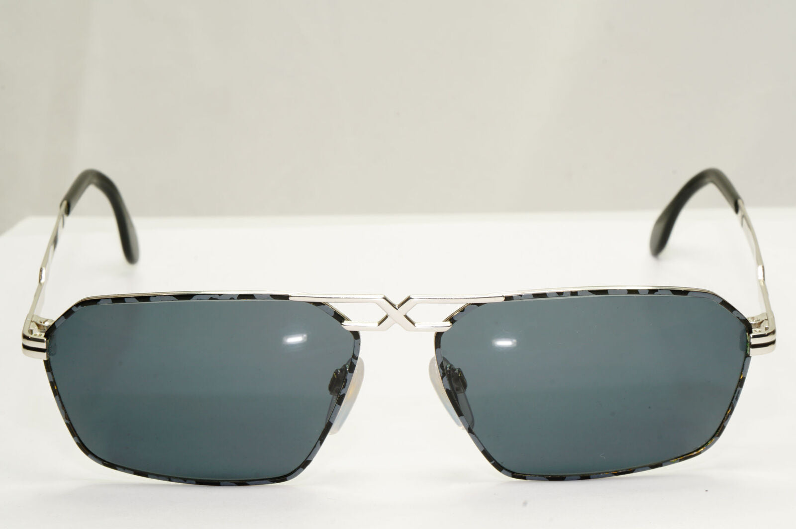 Cazal 1990s Vintage Sunglasses Silver Grey Rectangle Retro MOD 744 251122