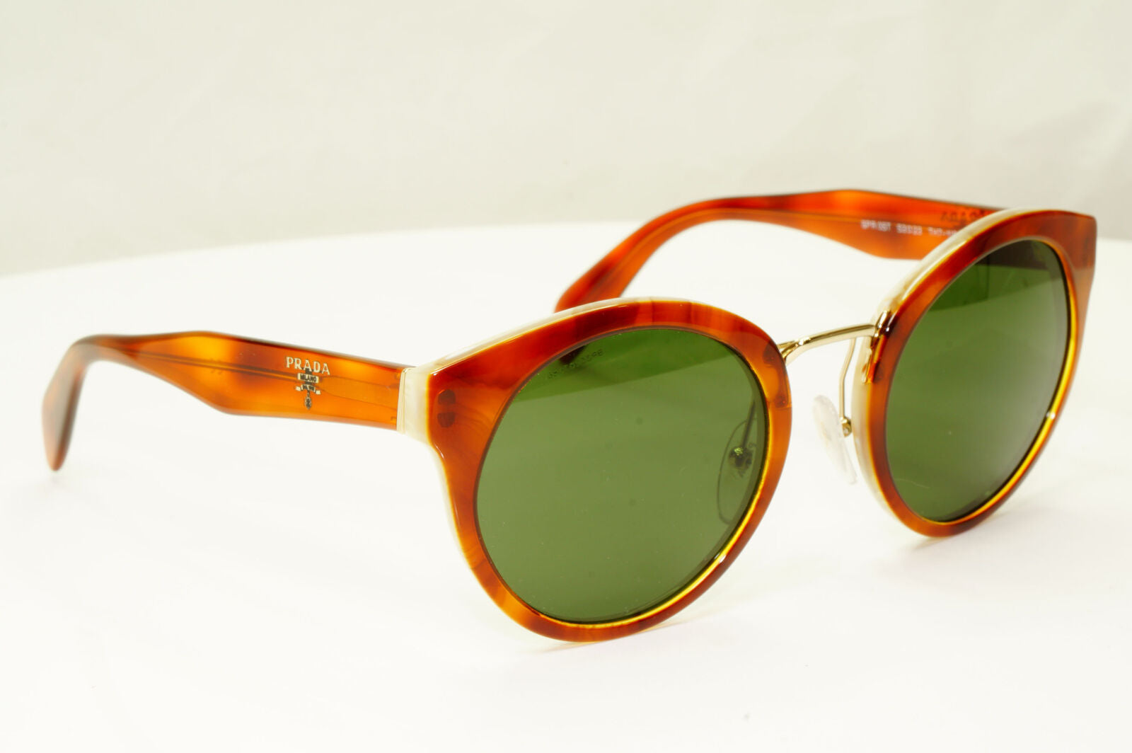 Prada Brown Green Sunglasses Tortoiseshell Gold Womens SPR 05T PR05TS TH7-1I0