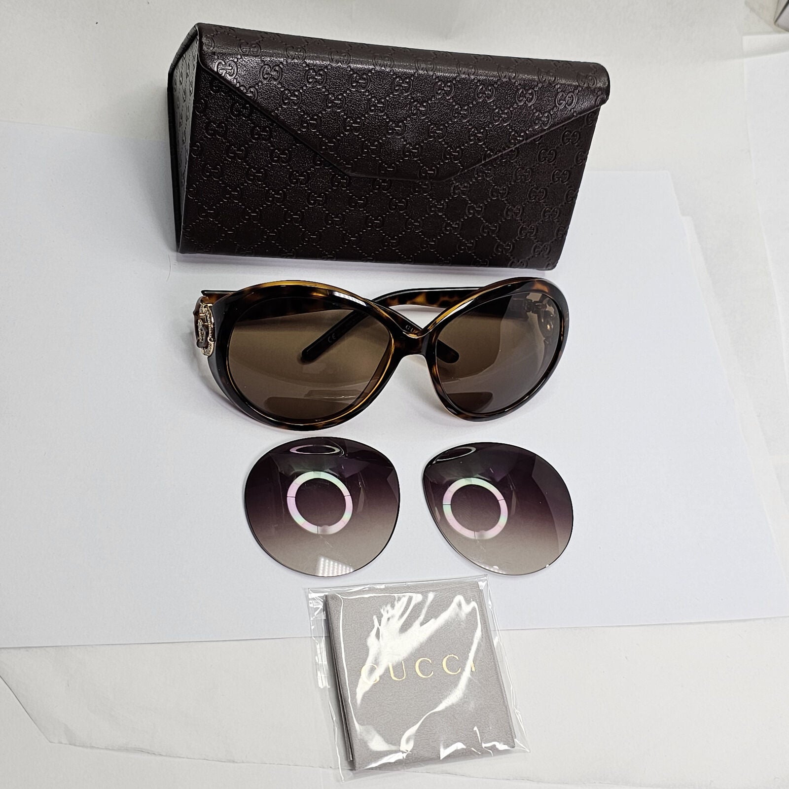 Gucci Sunglasses 2009 Vintage Brown Tortoise Gold Large GG 3069/S V08CC 180224
