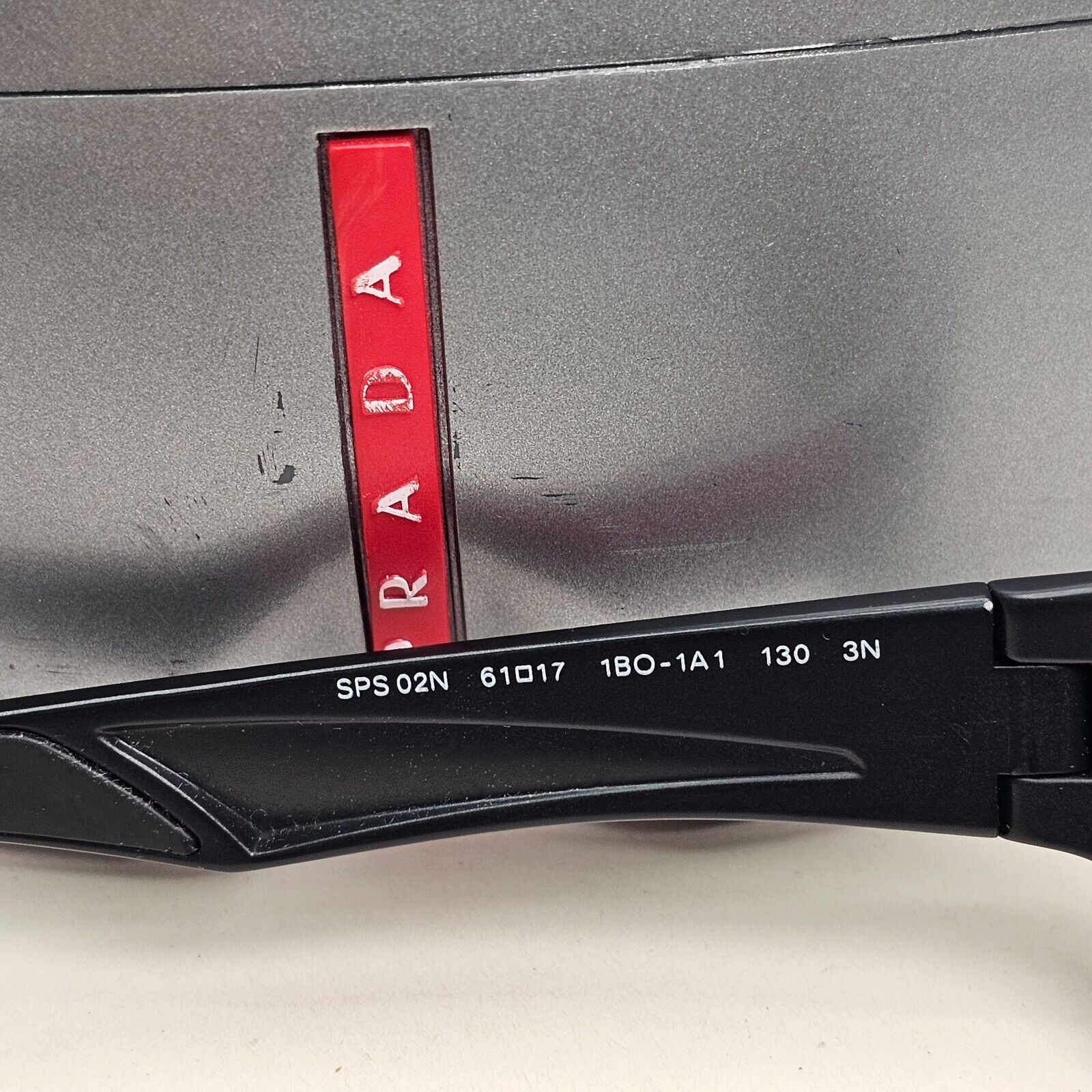 Prada Sunglasses 2011 Vintage Black Grey Wrap PS02NS SPS 02N 1BO-1A1 061024
