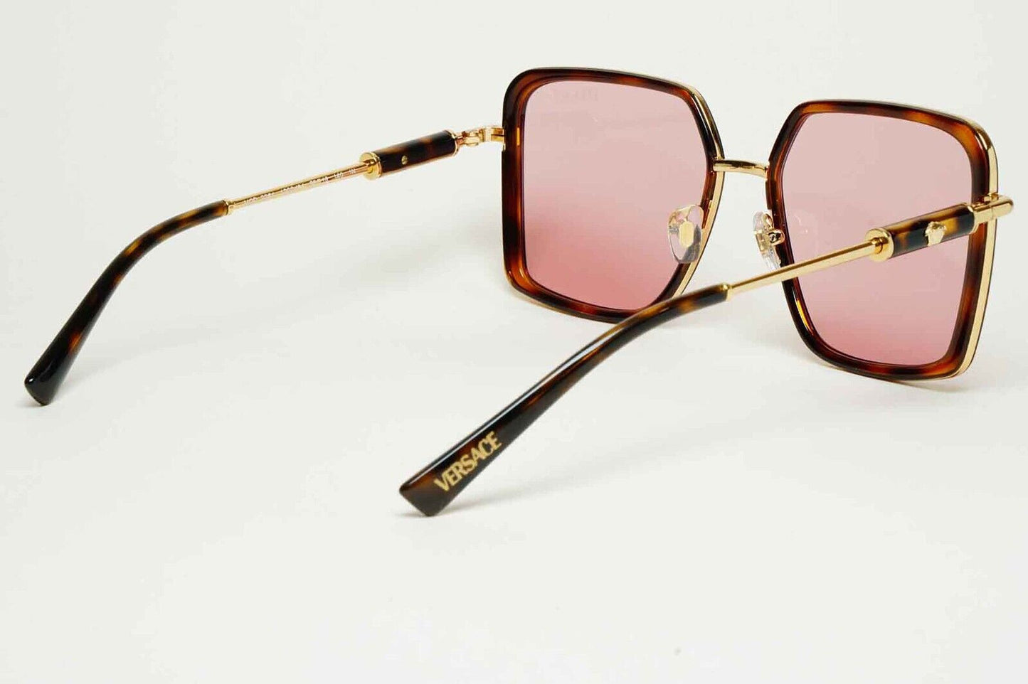 Versace Sunglasses Oversized Square Brown Gold Pink MOD VE 2261 1002/84 56mm