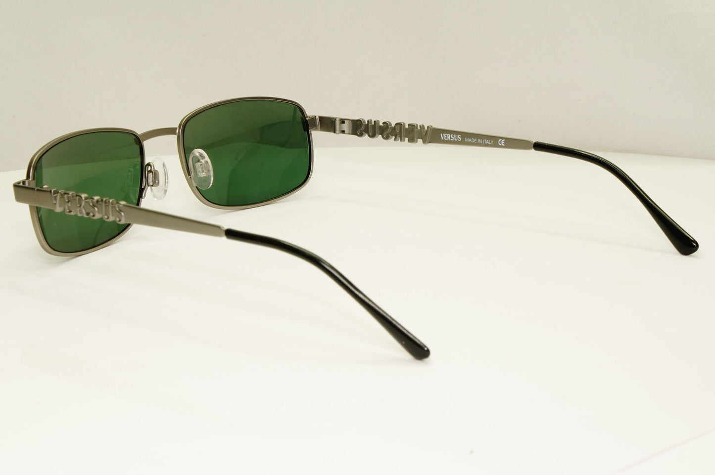 Versus 1995 Vintage Silver Green Metal Sunglasses Gianni Versace MOD R27 COL 27M