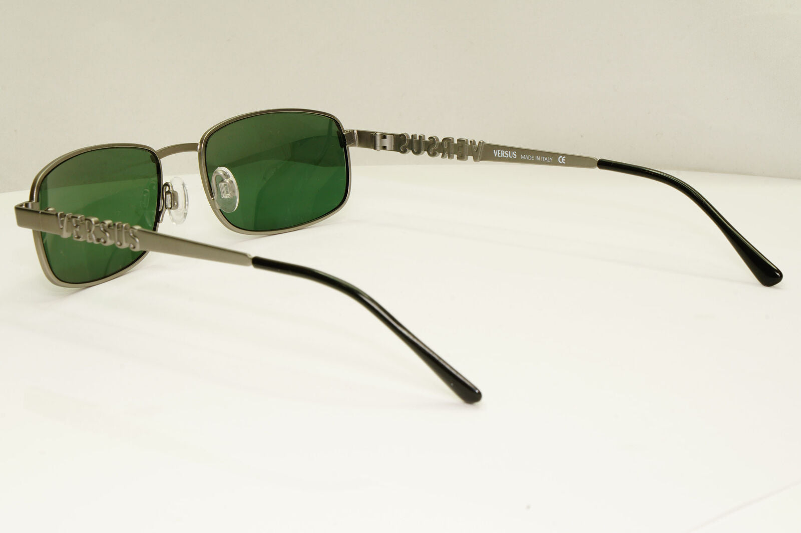 Versus 1995 Vintage Silver Green Metal Sunglasses Gianni Versace MOD R27 COL 27M