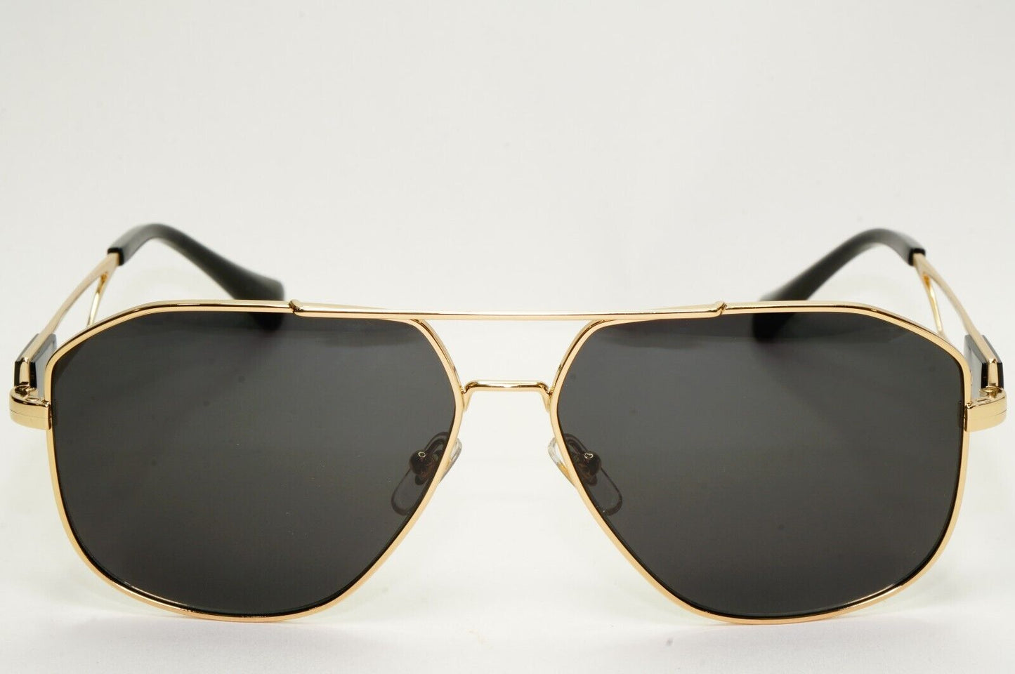 Versace Sunglasses Navigator Black Gold Pilot Metal Medusa MOD VE 1287 1002 59mm