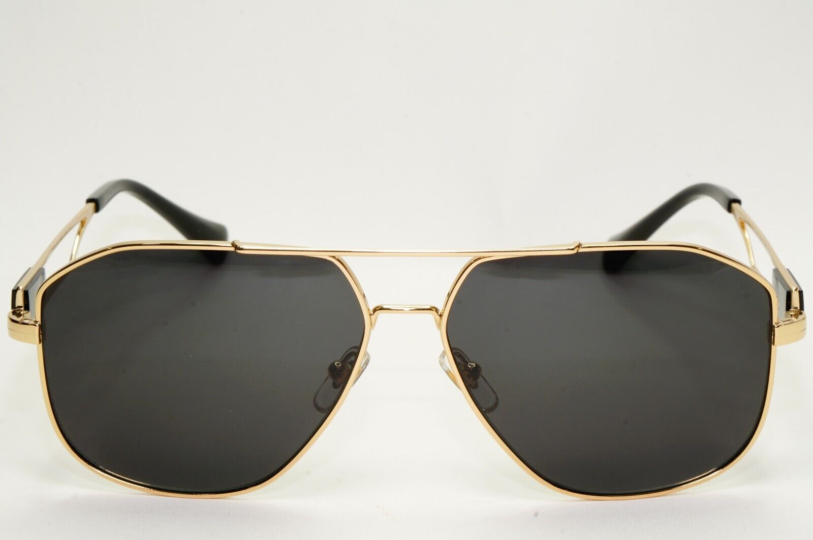 Versace Sunglasses Navigator Black Gold Pilot Metal Medusa MOD VE 1287 1002 59mm