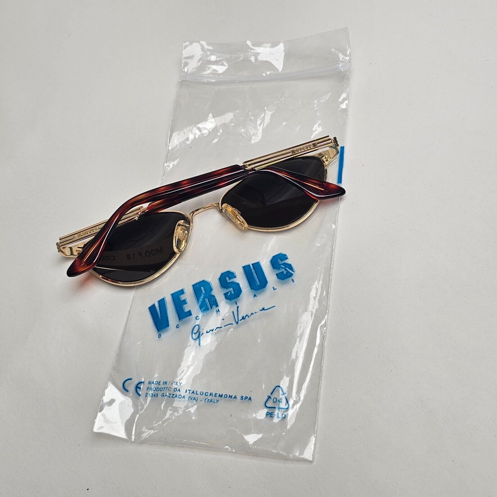 Versus Sunglasses 1996 by Gianni Versace Vintage Gold Brown MOD F18 COL 030