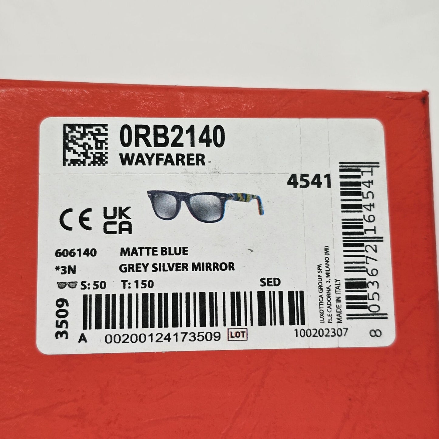 Ray-Ban Sunglasses Wayfarer Camoflauge Blue Silver Grey Mirror RB 2140 6061/40