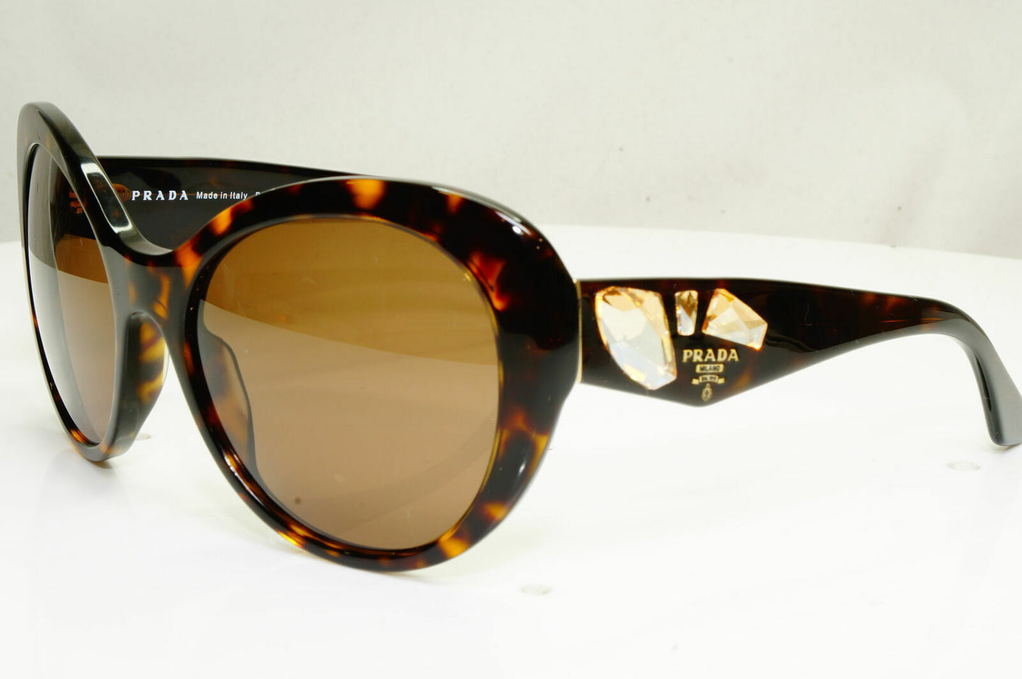 Prada Sunglasses Gem Topaz Brown Tortoise Large Square SPR 26Q 2AU-3DO 30262