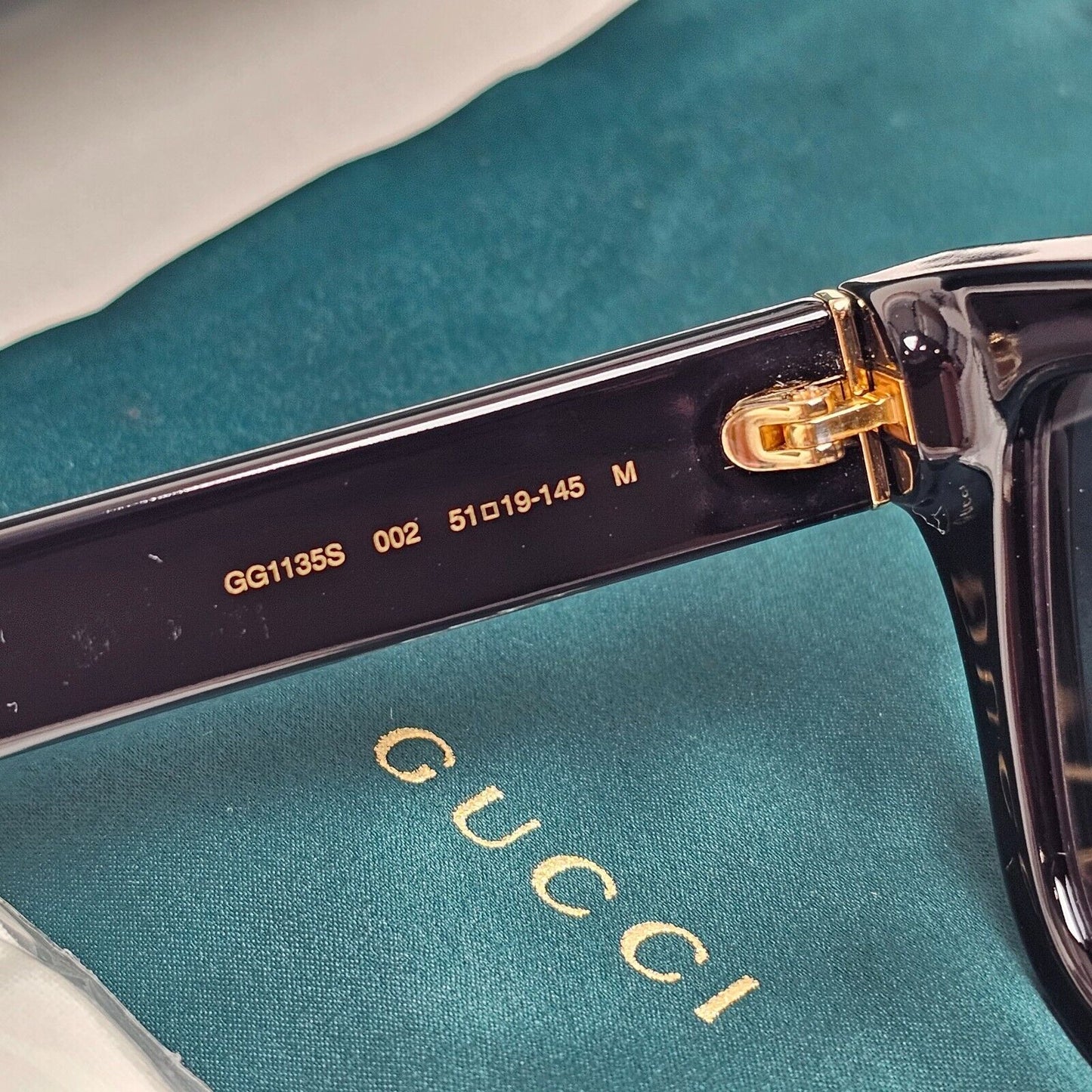 Gucci Sunglasses 2023 Black Square Glossy GG1135S 002 51mm 280125