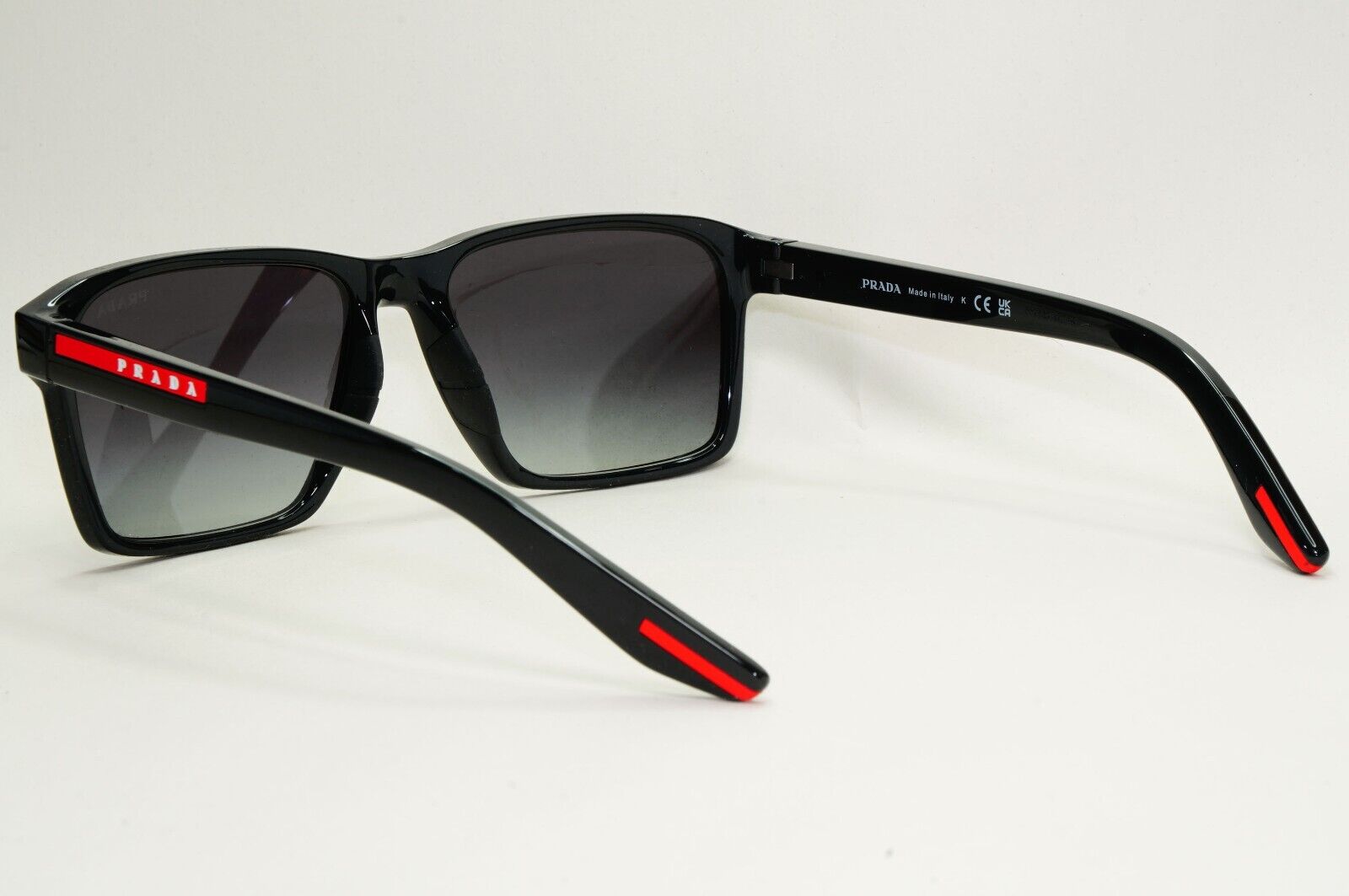 Prada Sunglasses Black Glossy Square Grey Gradient PS05YS SPS 05Y 1AB-09U 58mm