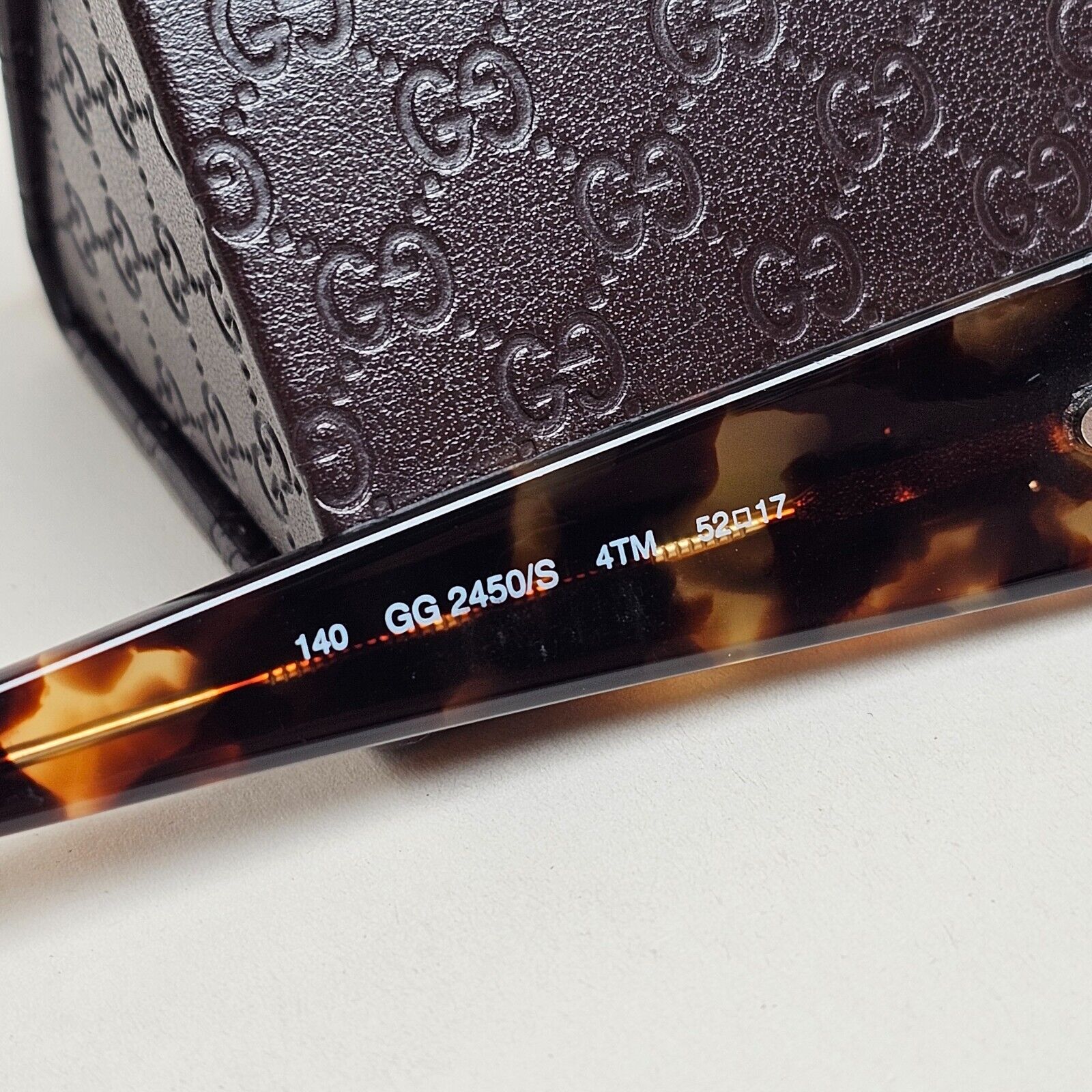 Gucci Sunglasses 1998 Vintage Brown Tortoise Rectangle GG 2450/S 4TM 52mm 120125