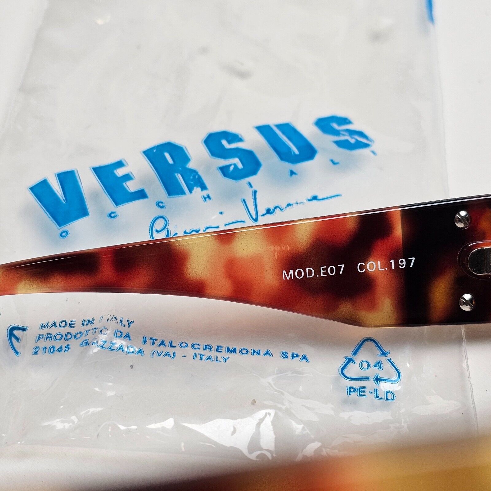 Versus Sunglasses 1996 by Gianni Versace Vintage Gold Lion Brown MOD E07 COL 197