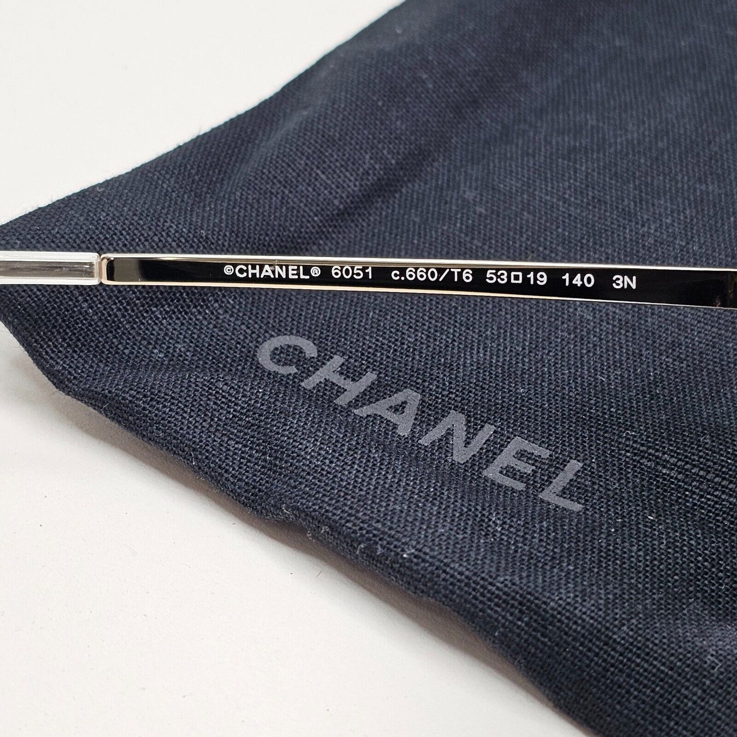 Chanel Sunglasses Gold Mirror Transparent Square 6051 c.660/T6 53mm [a]