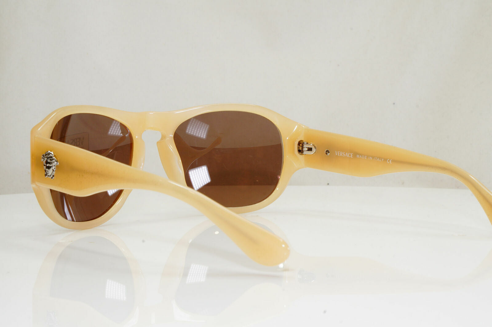 Versace Nude Silver Medusa Beige Sunglasses Square Womens 4058 329/3 28505
