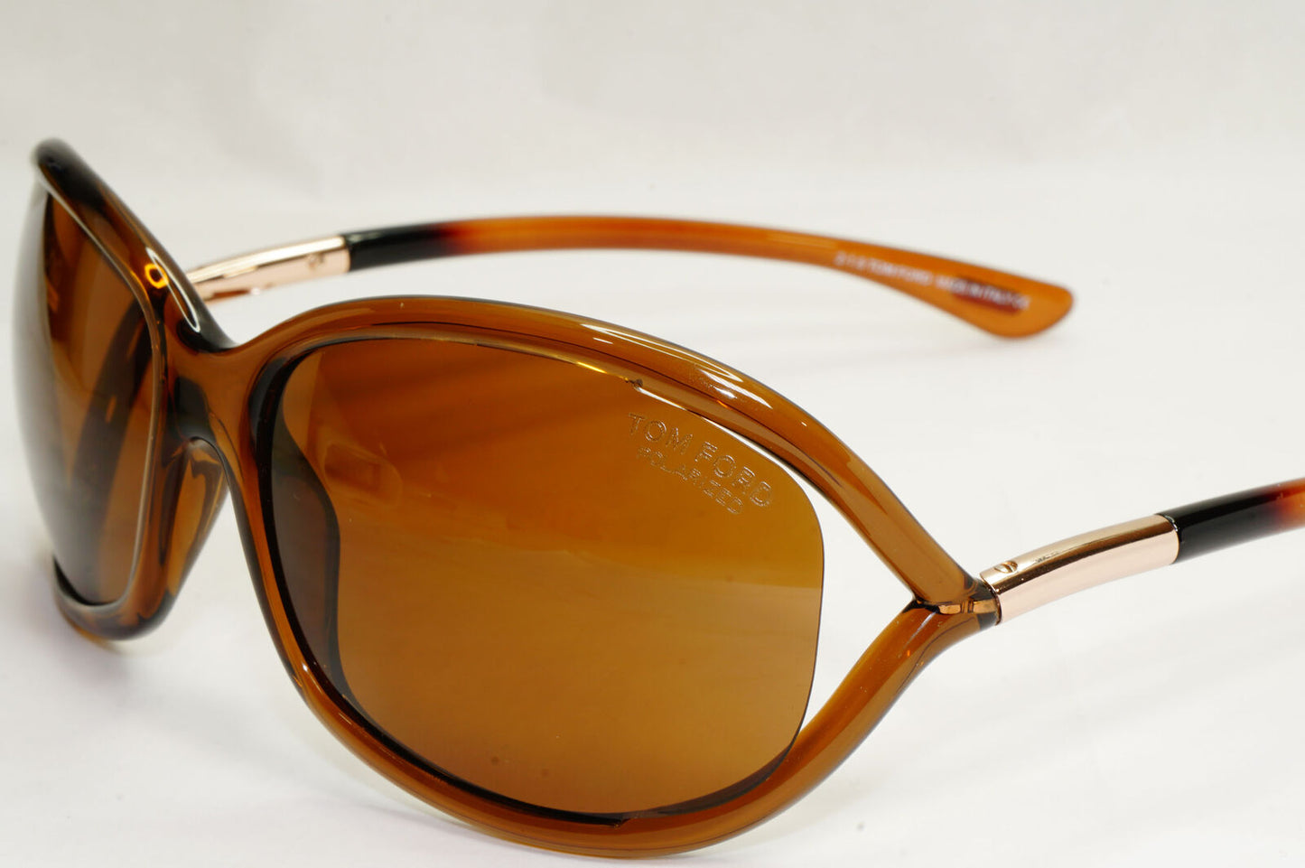 Tom Ford Sunglasses Jennifer Polarized Brown Gold Wrap FT0008 TF 8 48H [Z]