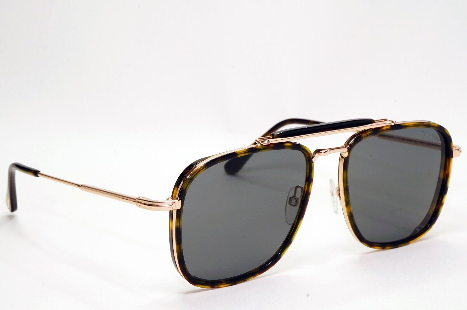 Tom Ford Sunglasses Huck Gold Brown Grey Navigator Square FT0665 TF 665 52A 56mm