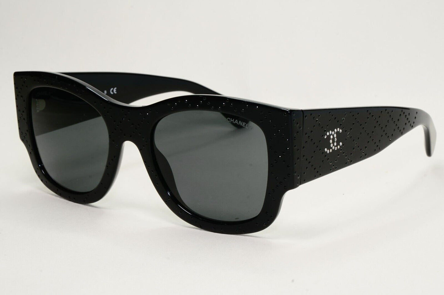 Chanel Sunglasses Black Diamante Rhinestone Square Large 5421-B c.501/S4 53mm