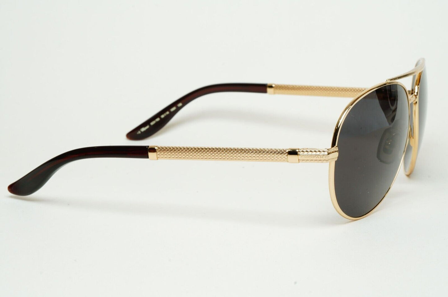Chopard Sunglasses 23K Gold Plated Pilot Black Metal SCH 763 300K 58mm 120125