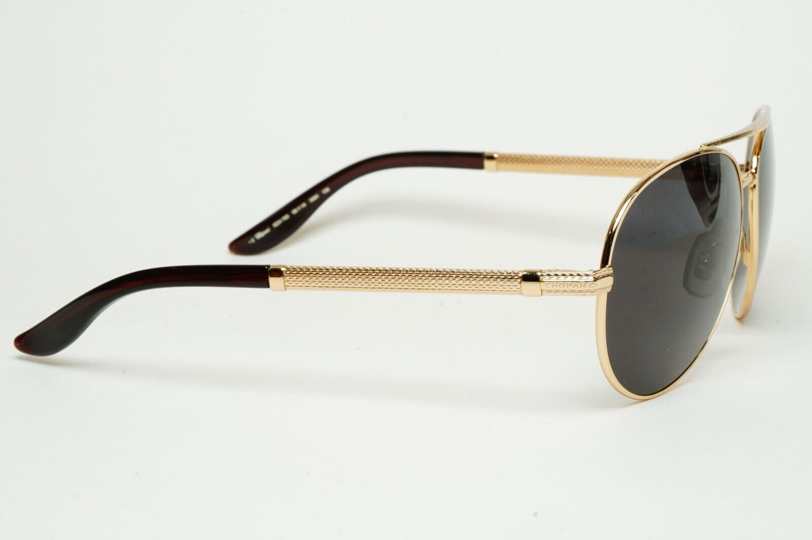 Chopard Sunglasses 23K Gold Plated Pilot Black Metal SCH 763 300K 58mm 120125