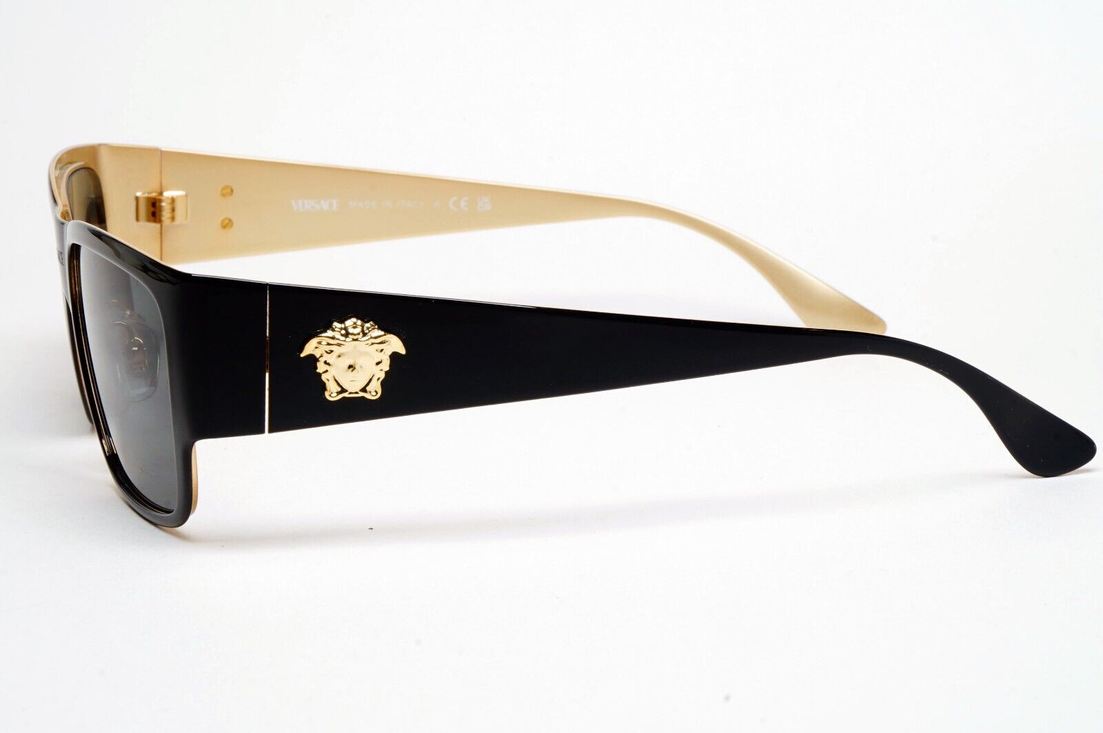 Versace Sunglasses Black Gold Medusa Square Metal MOD VE 2262 1433/87 56mm