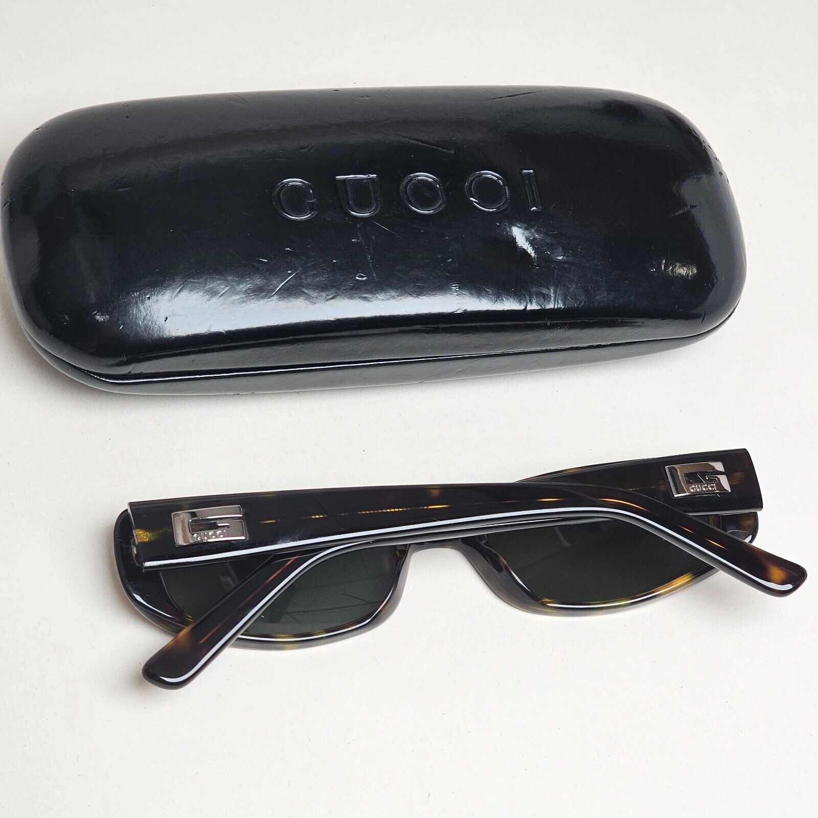 Gucci Sunglasses 1998 Vintage Brown Green Rectangle GG 2452/S 05L 050225