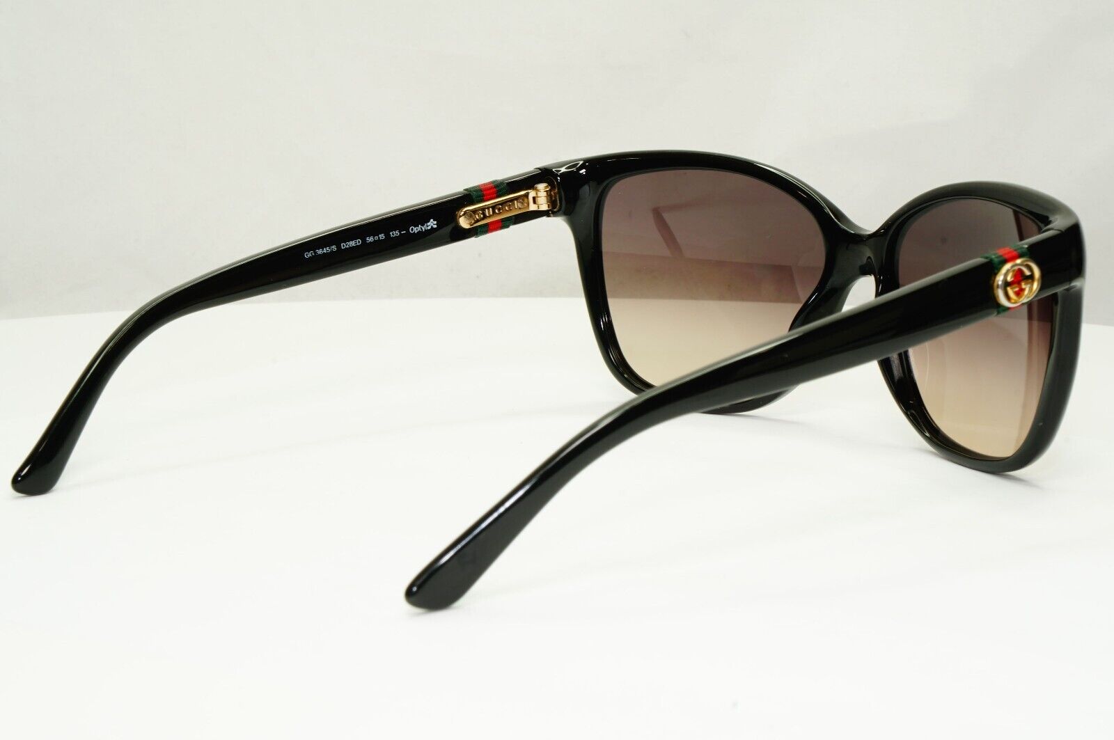 Gucci 2012 Ribbon Sunglasses Square Black Brown Gradient GG 3645/S D28ED 301024