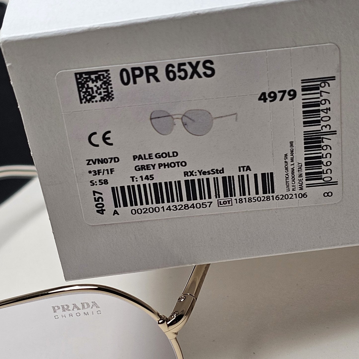 Prada Sunglasses Photochromic Gold Grey Lilac PR65XS SPR 65X ZVN-07D