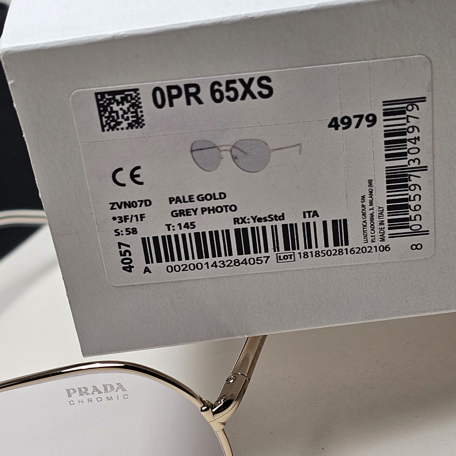 Prada Sunglasses Photochromic Gold Grey Lilac PR65XS SPR 65X ZVN-07D