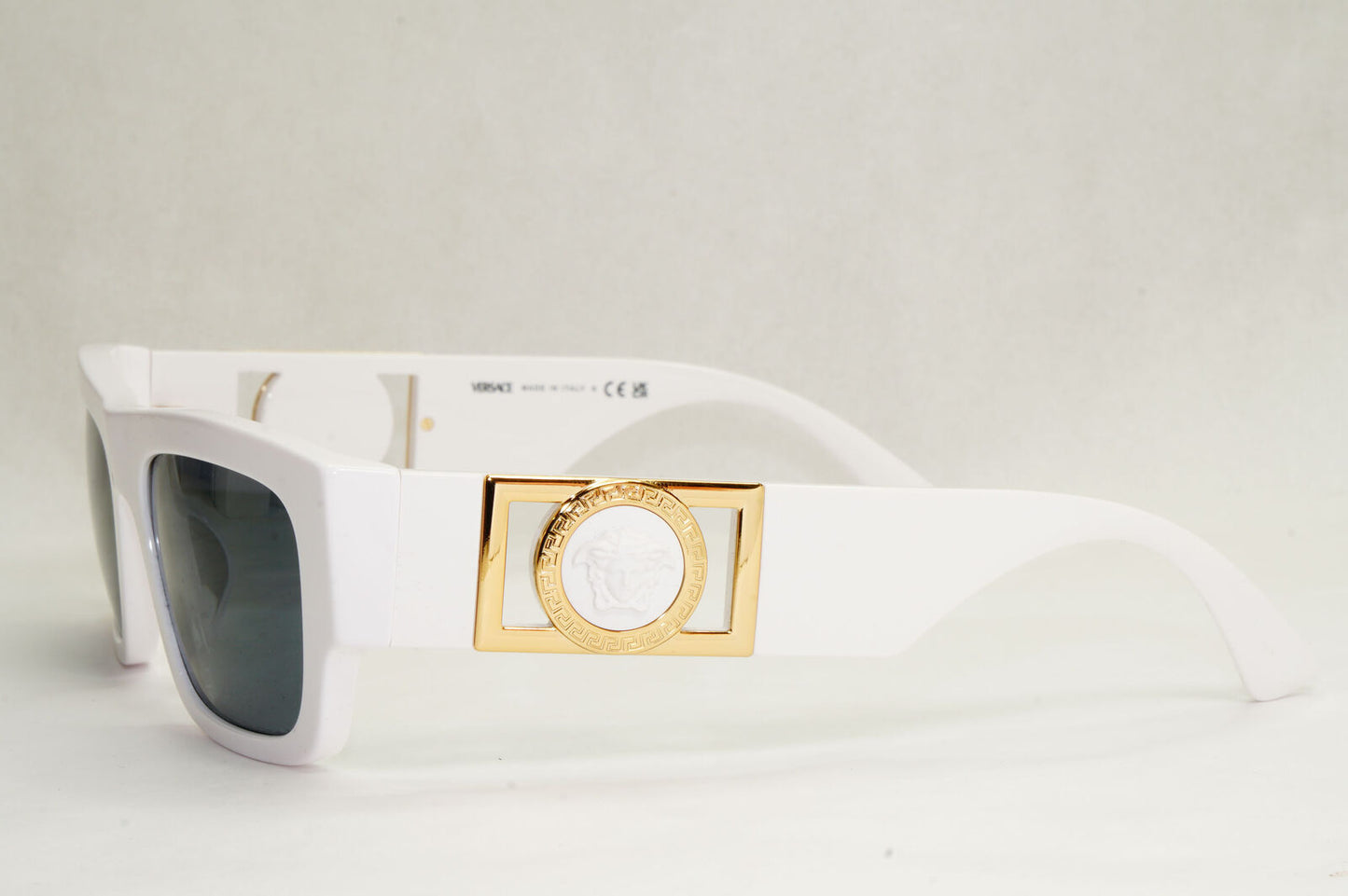 Versace Sunglasses White Gold Medusa Grey Square MOD VE 4416-U 314/87 53mm