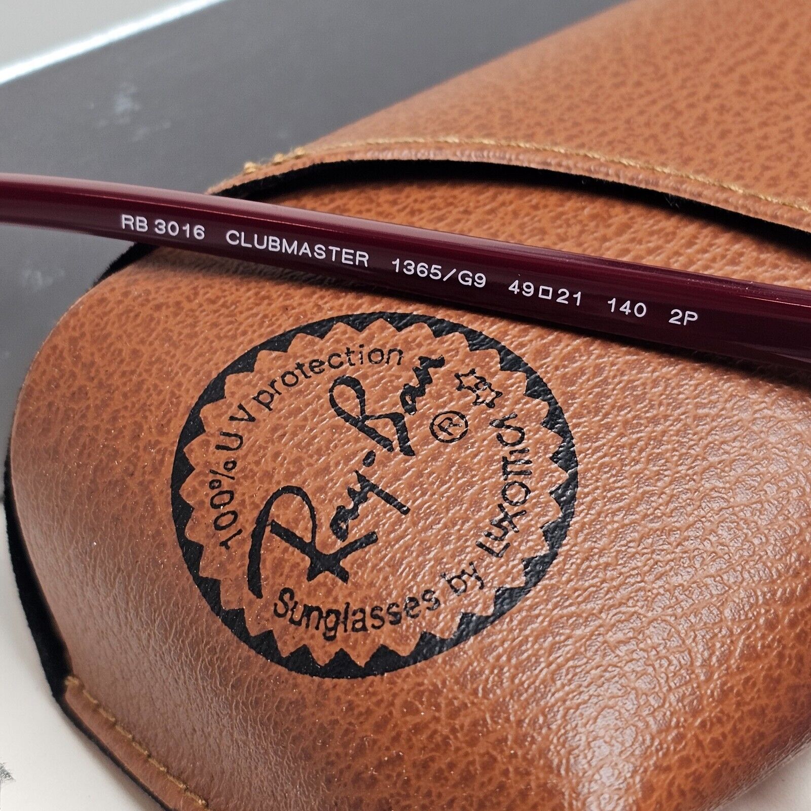 Ray-Ban Sunglasses Clubmaster Polarised Chromance Bordeaux RB 3016 1365/G9 49mm